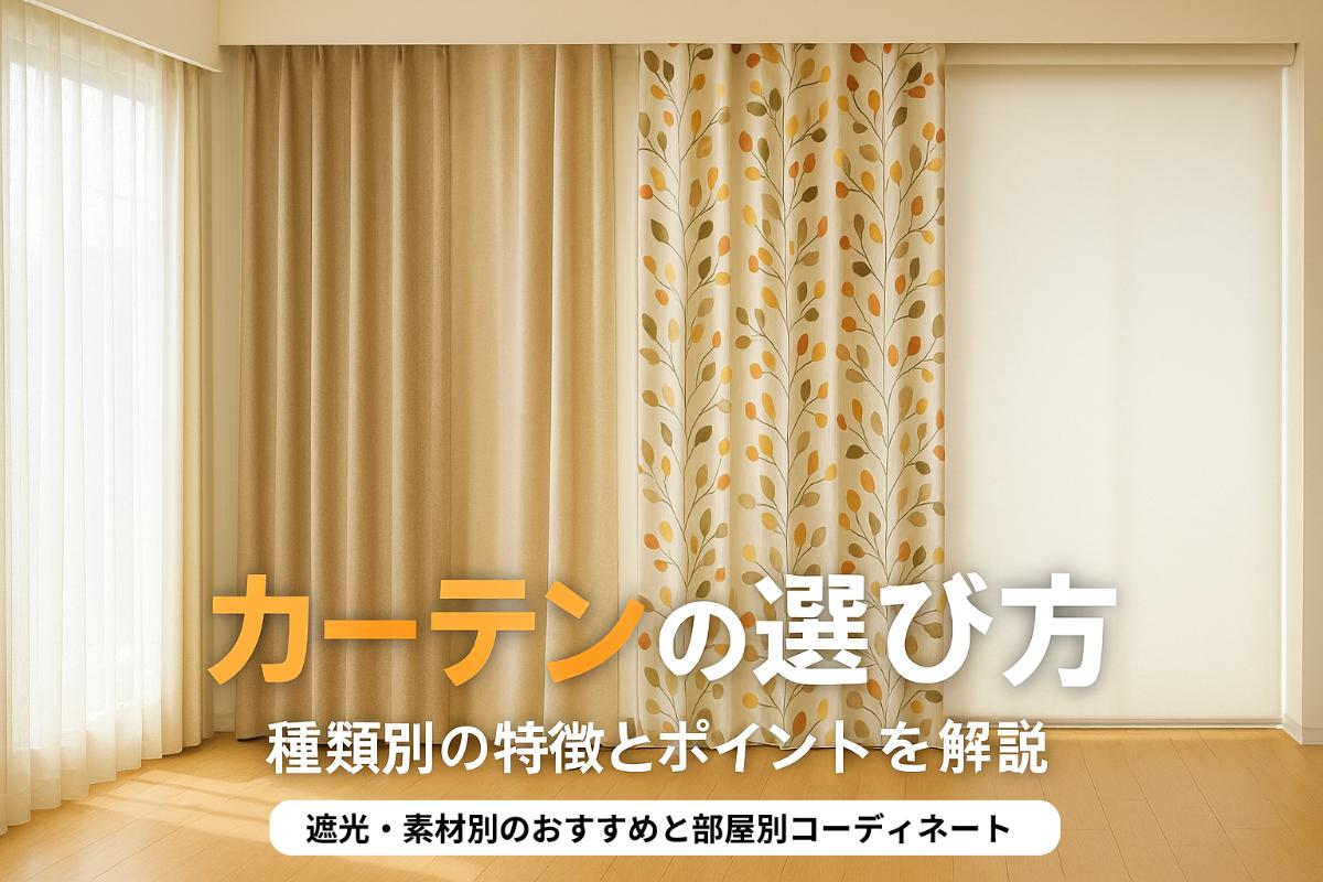 カーテンの種類の選び方と特徴を徹底解説｜遮光・防炎・素材別のおすすめと部屋別コーディネート例